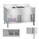 Royal Catering 2-bowl industrial catering sink on a 140cm base