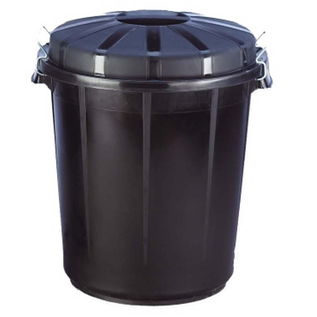 Waste garbage can universal waste garbage can with lid round 70L black