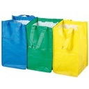 Durable garbage segregation bags KIT 3pcs x 21L