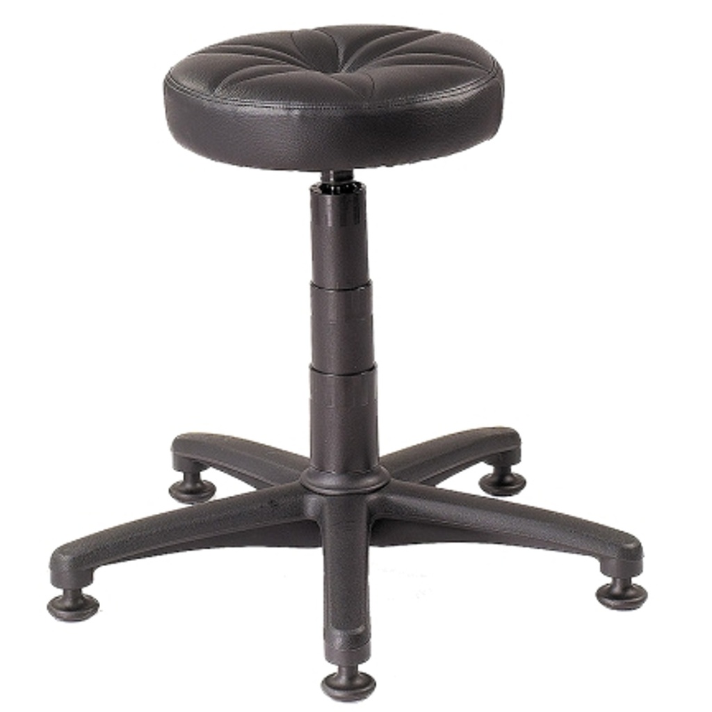 Swivel stool for work on a stable base without wheels