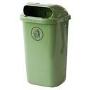 DIN 50L street litter garbage can for post or wall - green