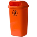DIN 50L urban waste garbage can for post or wall - orange