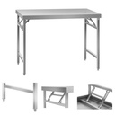 Sulankstomas nerūdijančio plieno darbo stalas 120 x 60 cm iki 120 kg "Royal Catering" RCAT-120K
