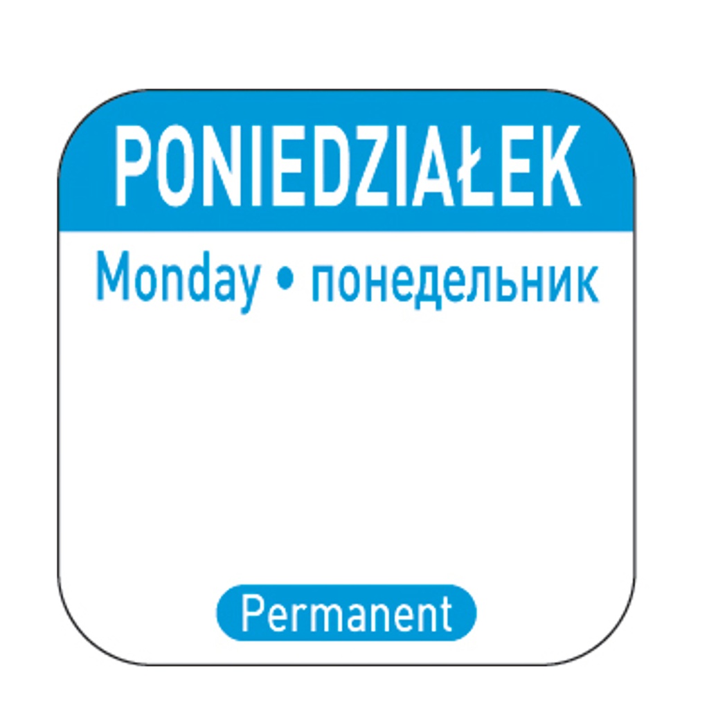 Food safety stickers for reusable containers Monday EN RU EN 1000 pcs. Hendi 850077