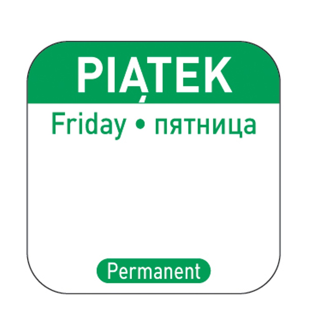 Food safety stickers for reusable containers Friday EN RU EN 1000 pcs. Hendi 850114