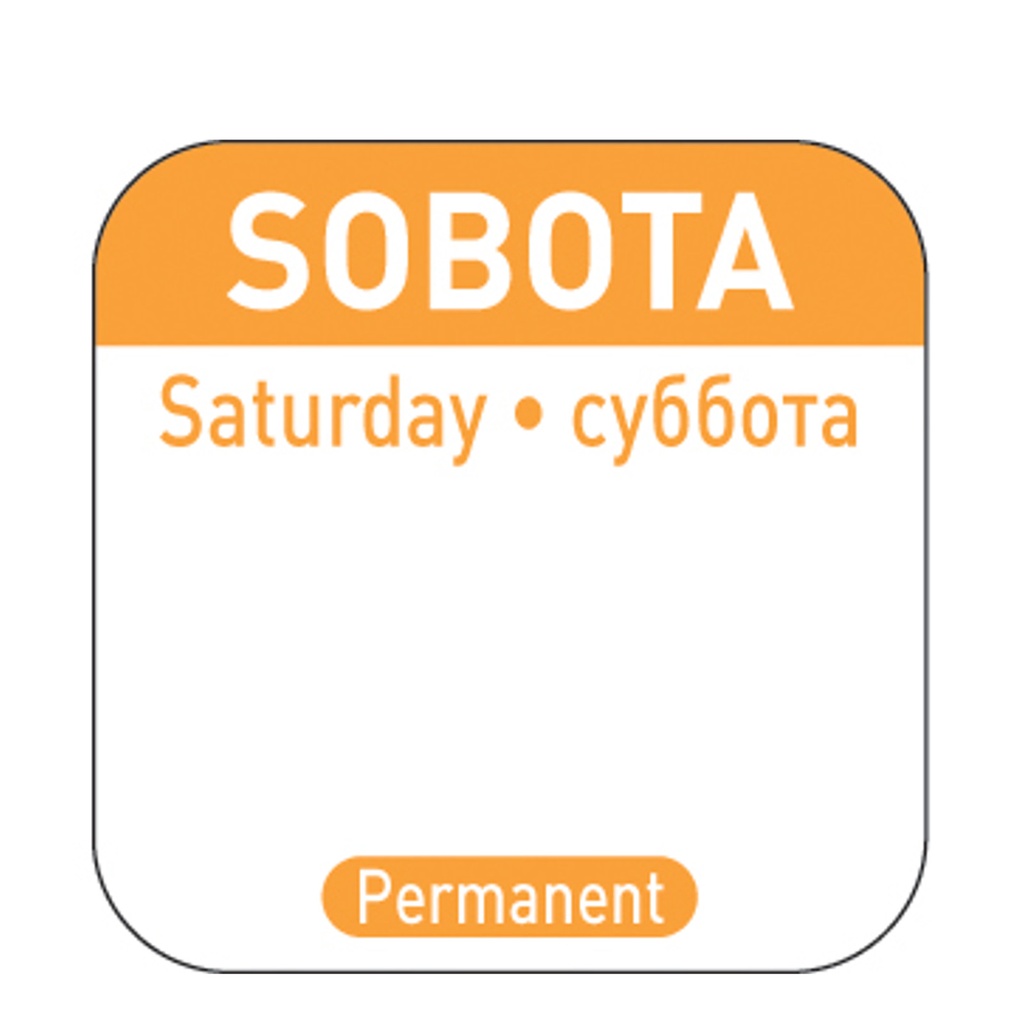 Pārtikas nekaitīguma uzlīmes daudzkārt lietojamiem traukiem sestdiena LV RU LV 1000 gab. Hendi 850121