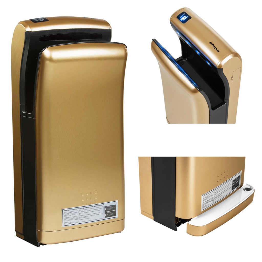 Wall mounted pocket electric hand dryer gold 1200W Physa Bari gold