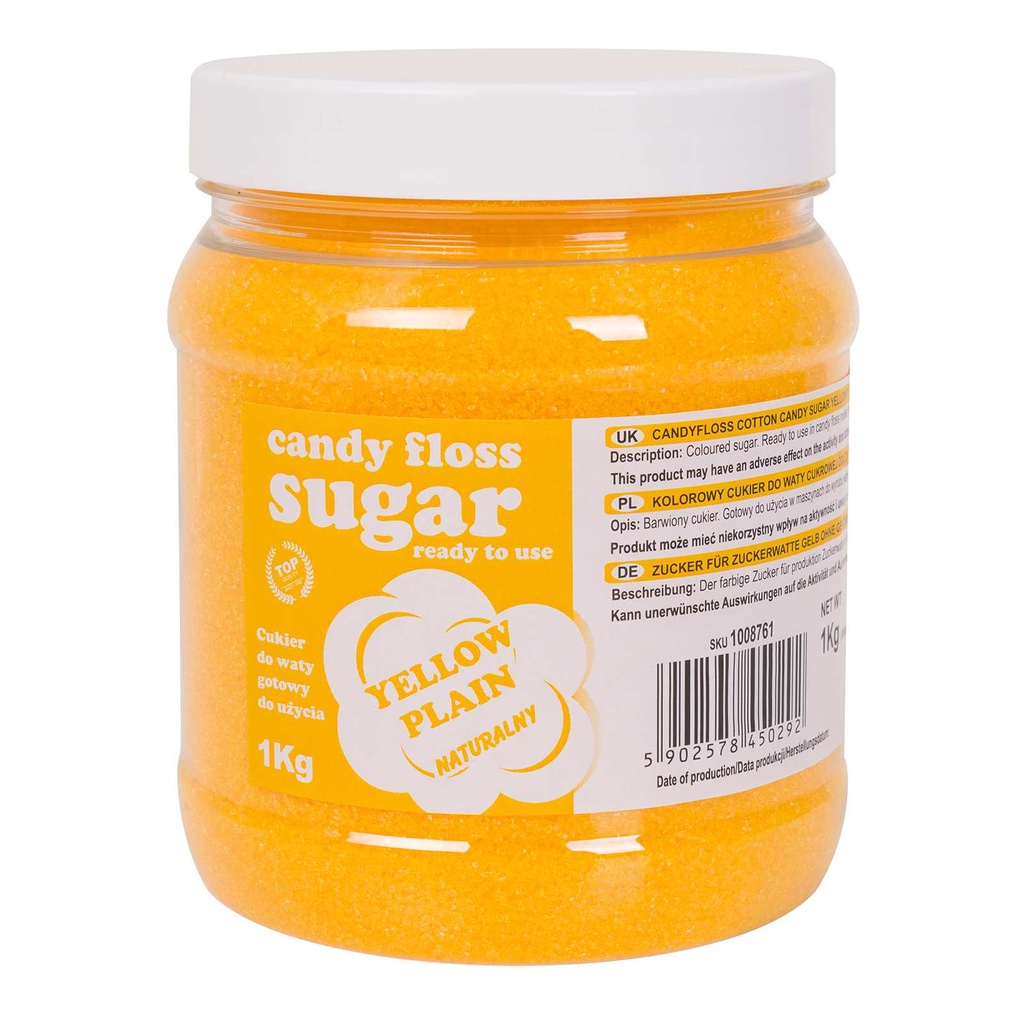 Colorful cotton candy yellow natural flavor sugar 1kg