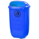 DIN 50L urban waste garbage can for post or wall - blue