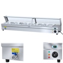 Ūdens sildītājs ar krānu un stikla vāku 2200W 30L + 5x GN1/2 konteiners