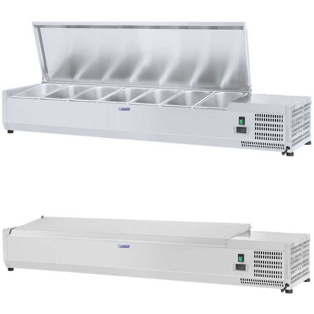 Refrigerated display cabinet with steel lid 7x GN1/4 150cm