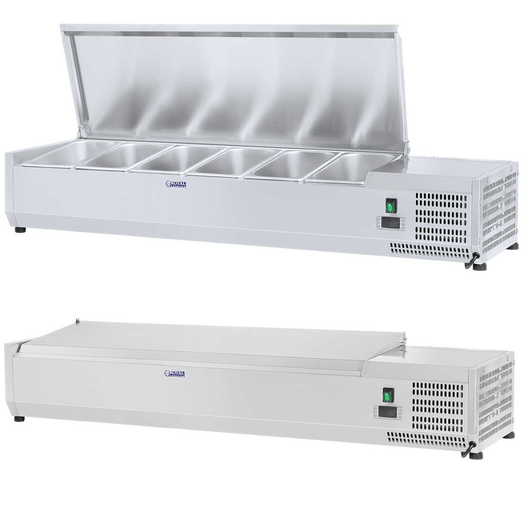 Refrigerator rack with steel lid 6x GN1/4 140cm