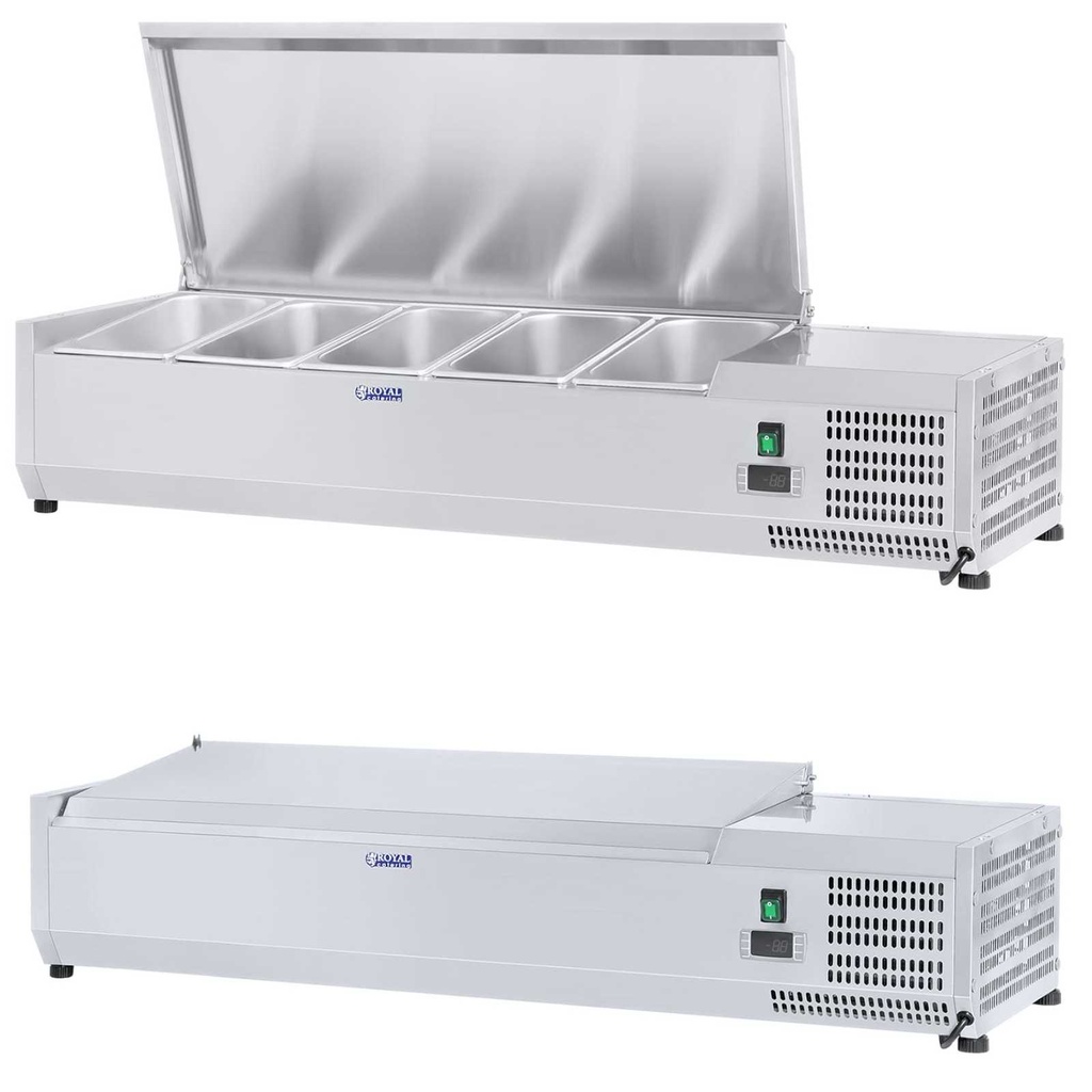 Refrigerated display cabinet with steel lid 5x GN1/4 120cm