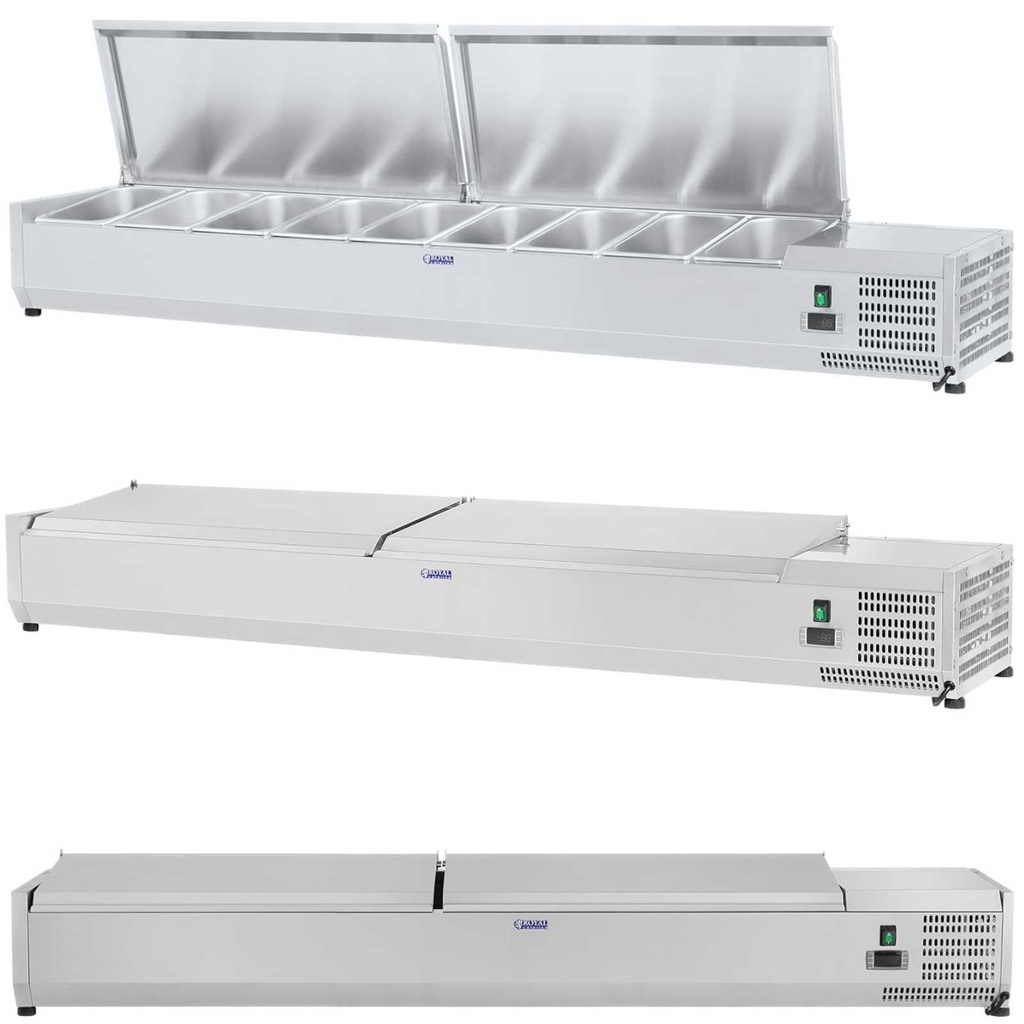 Refrigerated display cabinet with steel cover 9x GN1/3 200cm