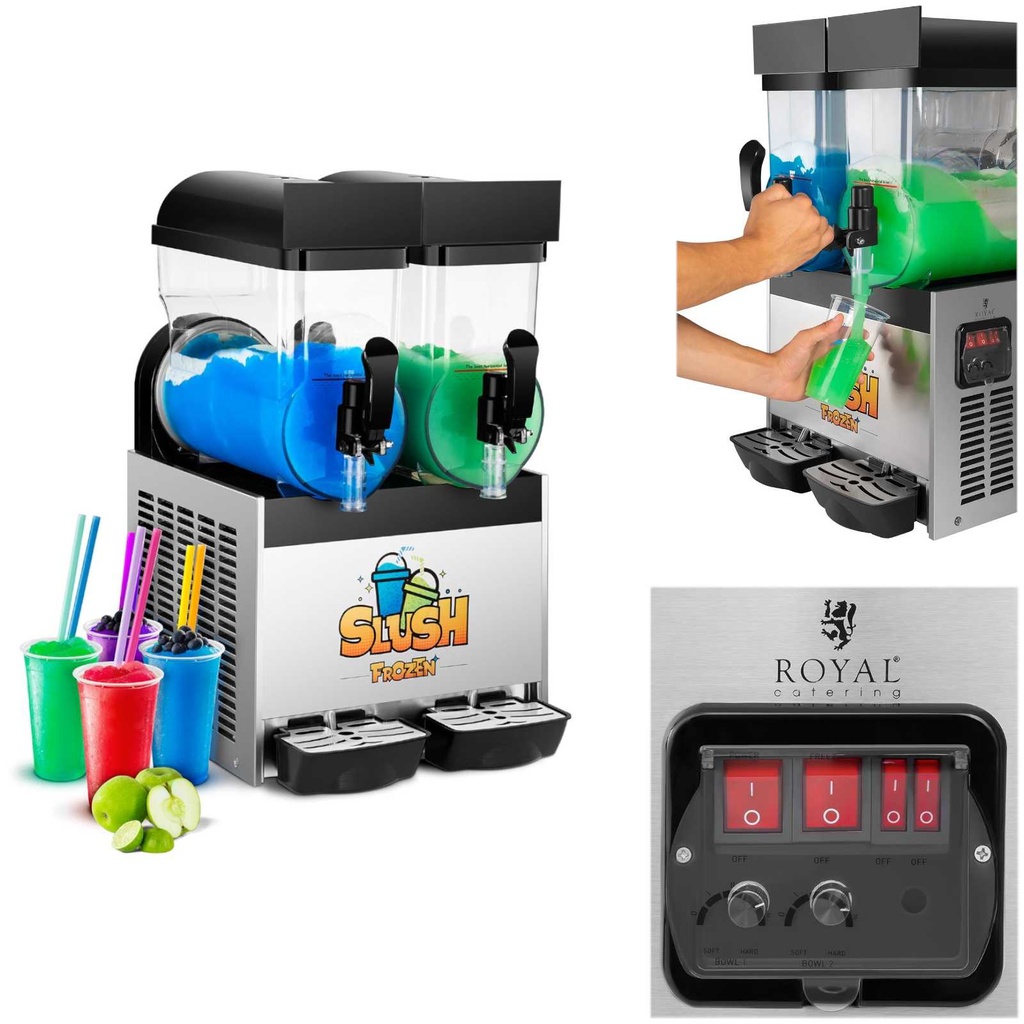 Granitor dispenser slush granita beverage machine double 2x 15L