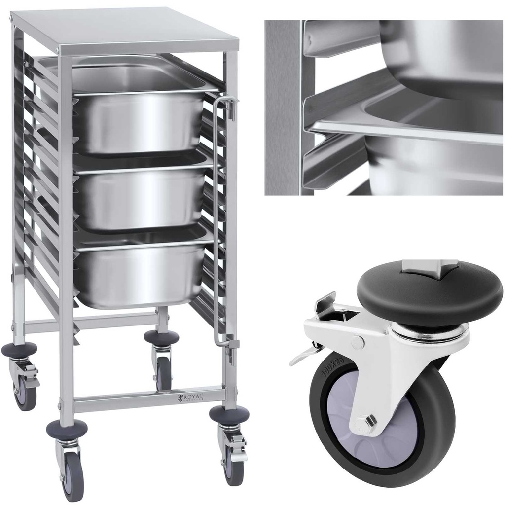 Catering transport cart for 7x GN1/1 containers load capacity up to 50kg