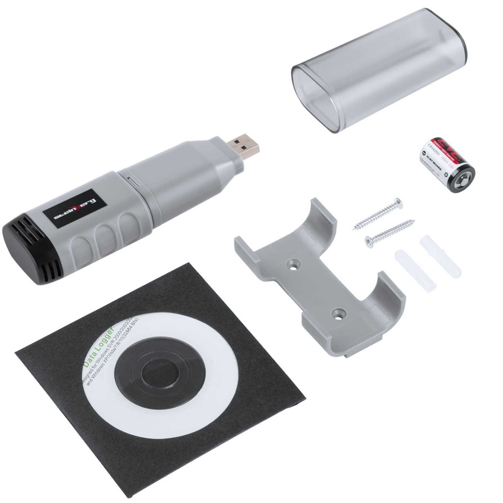 Termohigrometra temperatūras un mitruma reģistrēšanas diapazons 0 - 100% -35 - 80deg;C USB