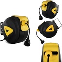 Sieninis automatinis kabelio ritė su ilgintuvo lizdu AC230V / 10A / 50Hz 11,5 m ilgio