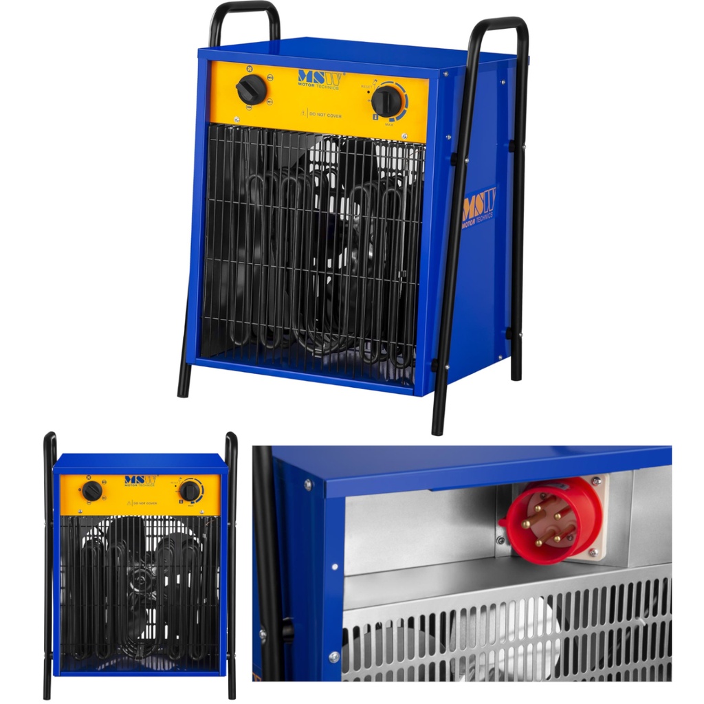 Construction blower heater for drying plaster walls rectangular 400V 15000W