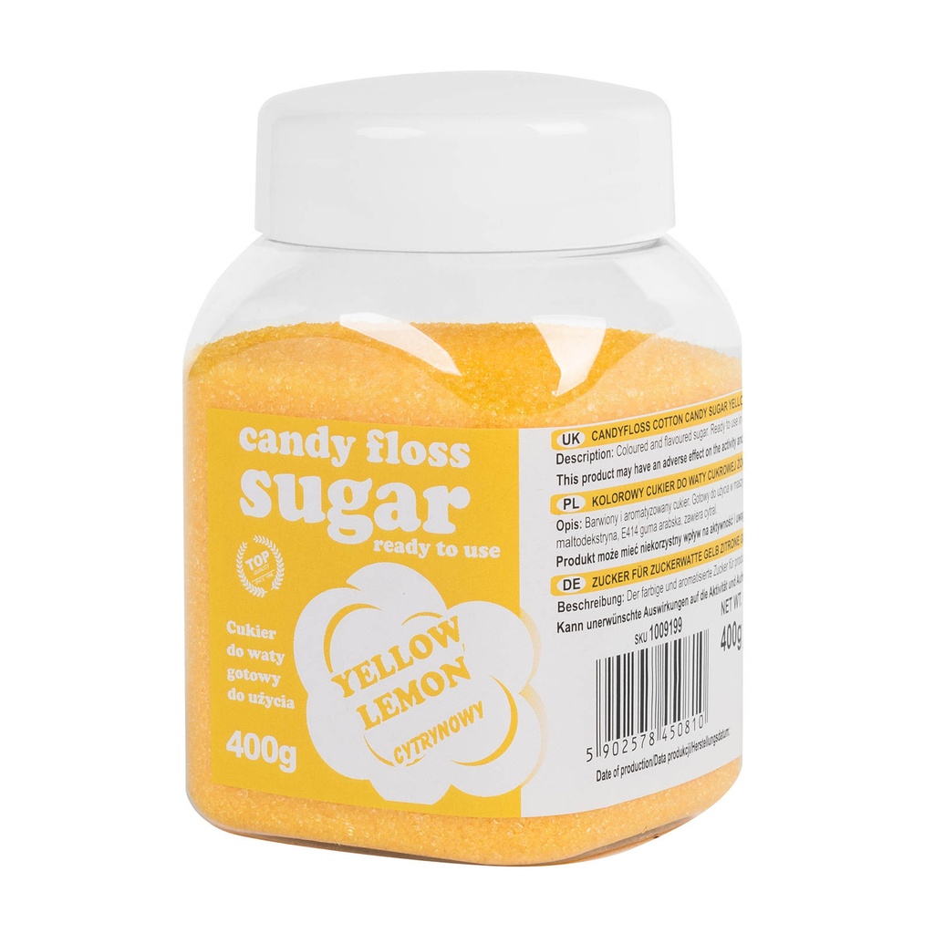Lemon flavored yellow cotton candy sugar 400g