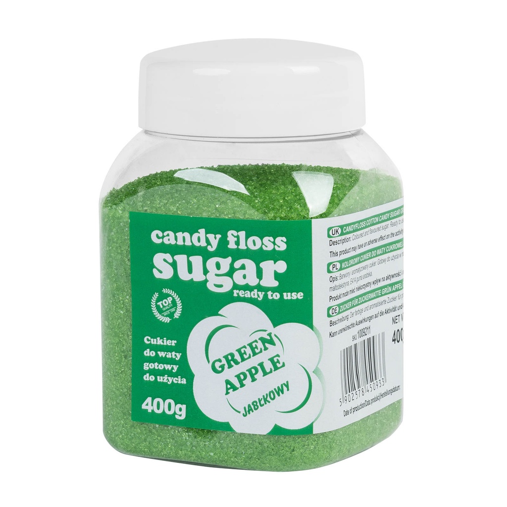 Colorful apple-flavored green cotton candy sugar 400g