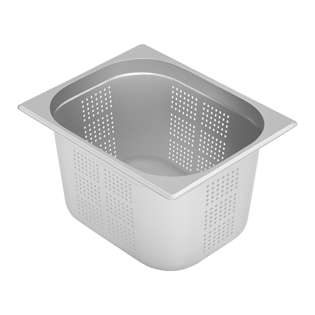 GN1/2 perforated steel catering dish 200 mm deep