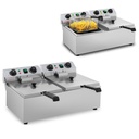 Regulējams elektriskais catering fritieris TIMER 230 V 2 x 3200 W 2 x 10 L