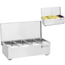 Stainless steel bartender containers for drink additives 4 pcs. + Case