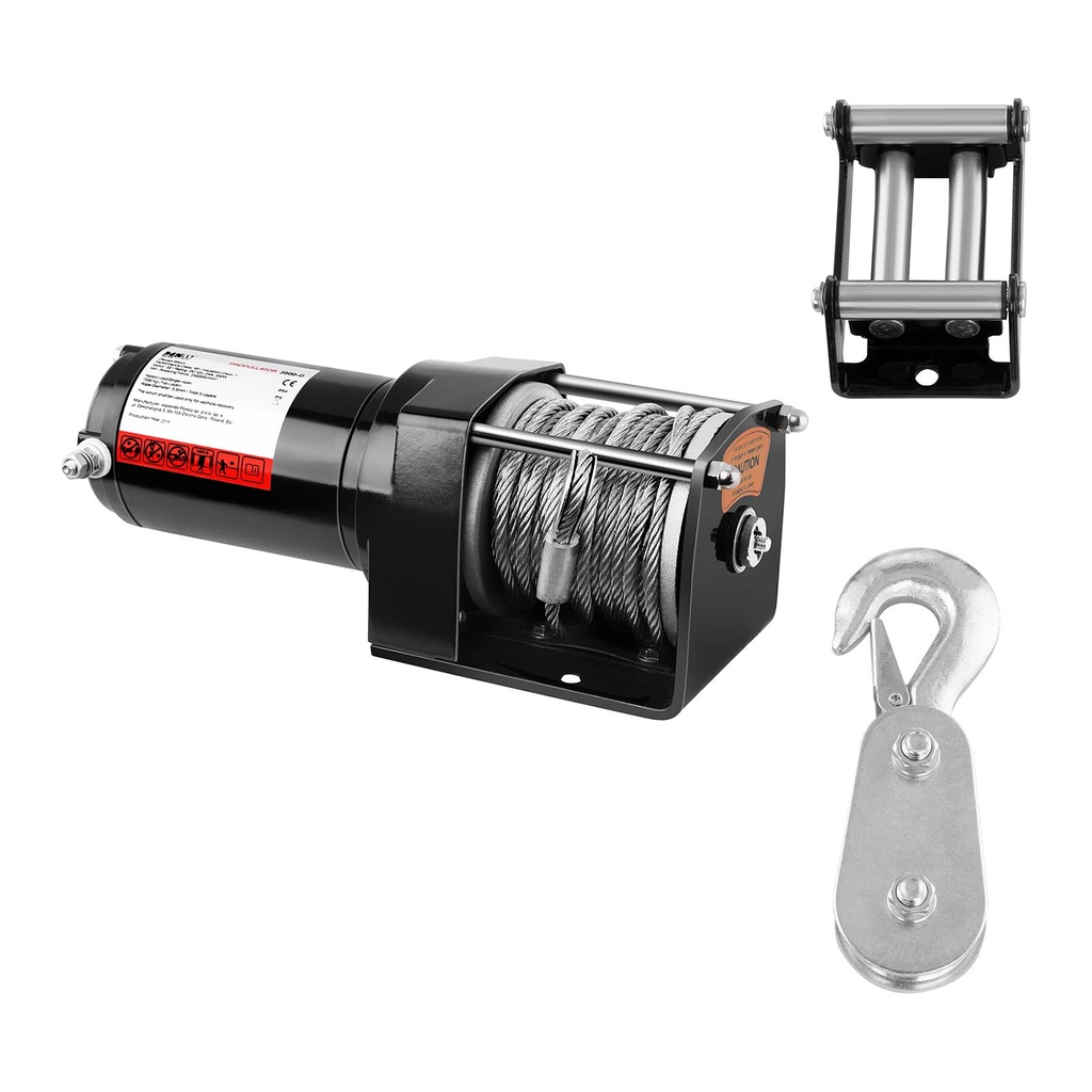Off road off road winch for car rope 13 m pulling capacity 1590 kg + Pilot