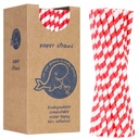 BIO eco-friendly paper straws PAPER STRAWS 6/205mm - white and red 250pcs.