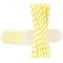 BIO eco-friendly paper straws PAPER STRAWS thick 8/205mm - white and yellow 500pcs.