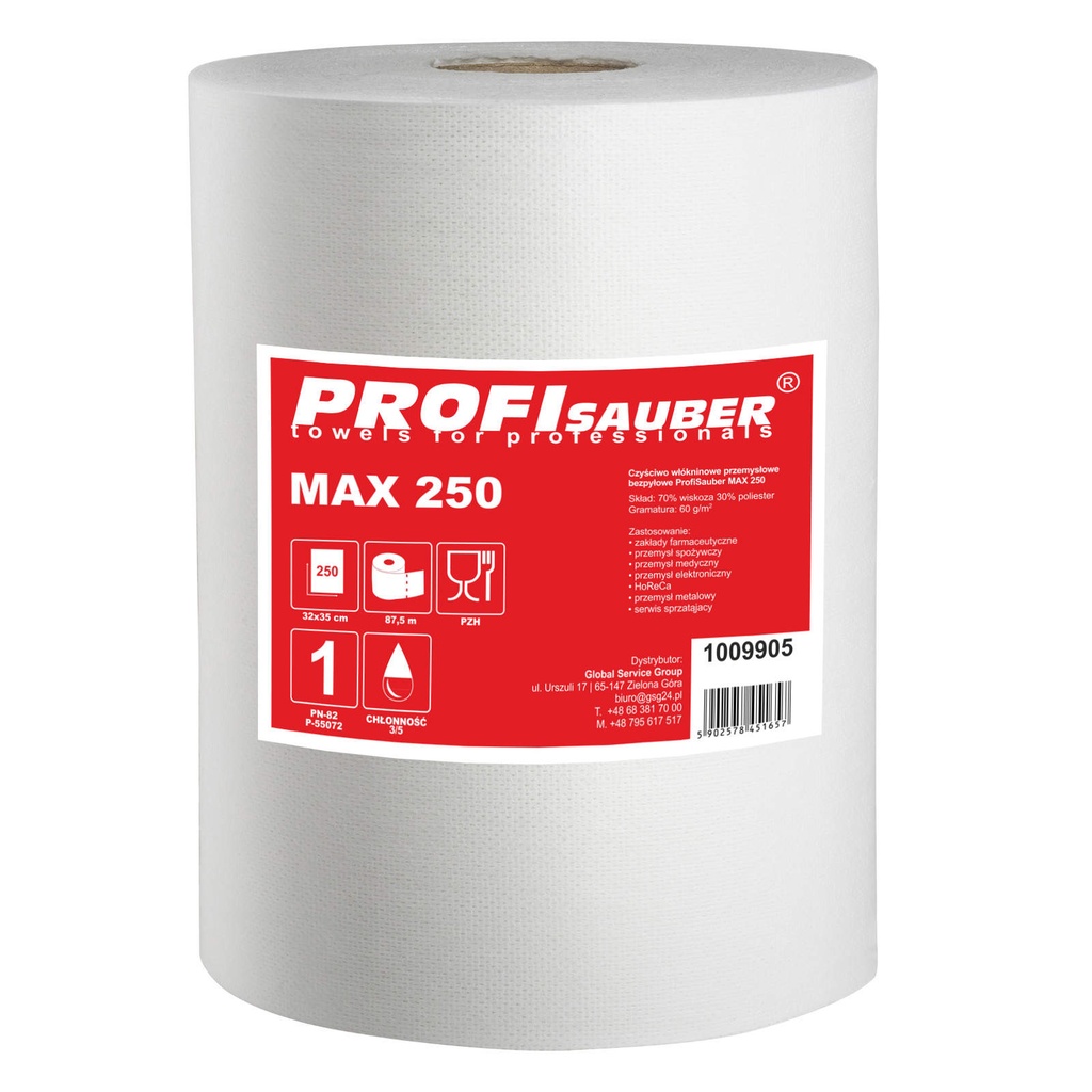 Neaustinė pramoninė valymo šluostė "ProfiSauber MAX 250