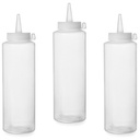 Dispenser bottle for cold sauces set of 3pcs. - transparent 0.7L - HENDI 557952