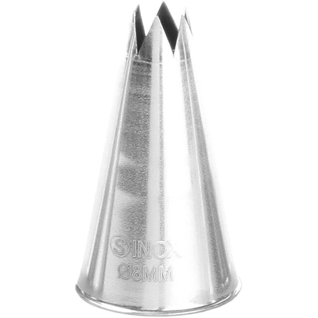 Tip star tip for confectionery bag sleeves steel diameter 8mm - HENDI 551387