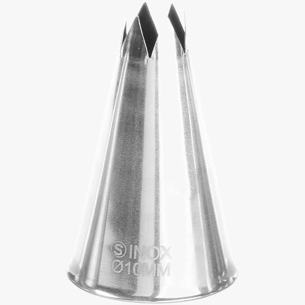 Tip star tip for confectionery bag sleeves steel diameter 10mm - HENDI 551394