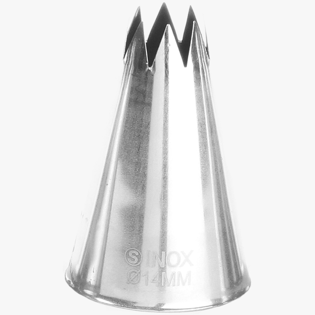 Saldumynų maišelių įmaučių žvaigždinis antgalis plieninis 14 mm skersmens - HENDI 551431