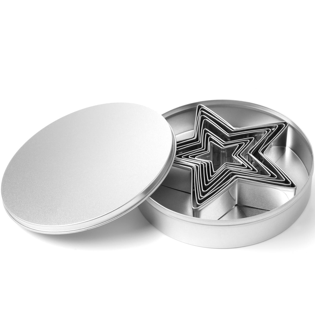 Pastry cutter mold cake stencil STARS - SET OF 9pcs.  - HENDI 673768