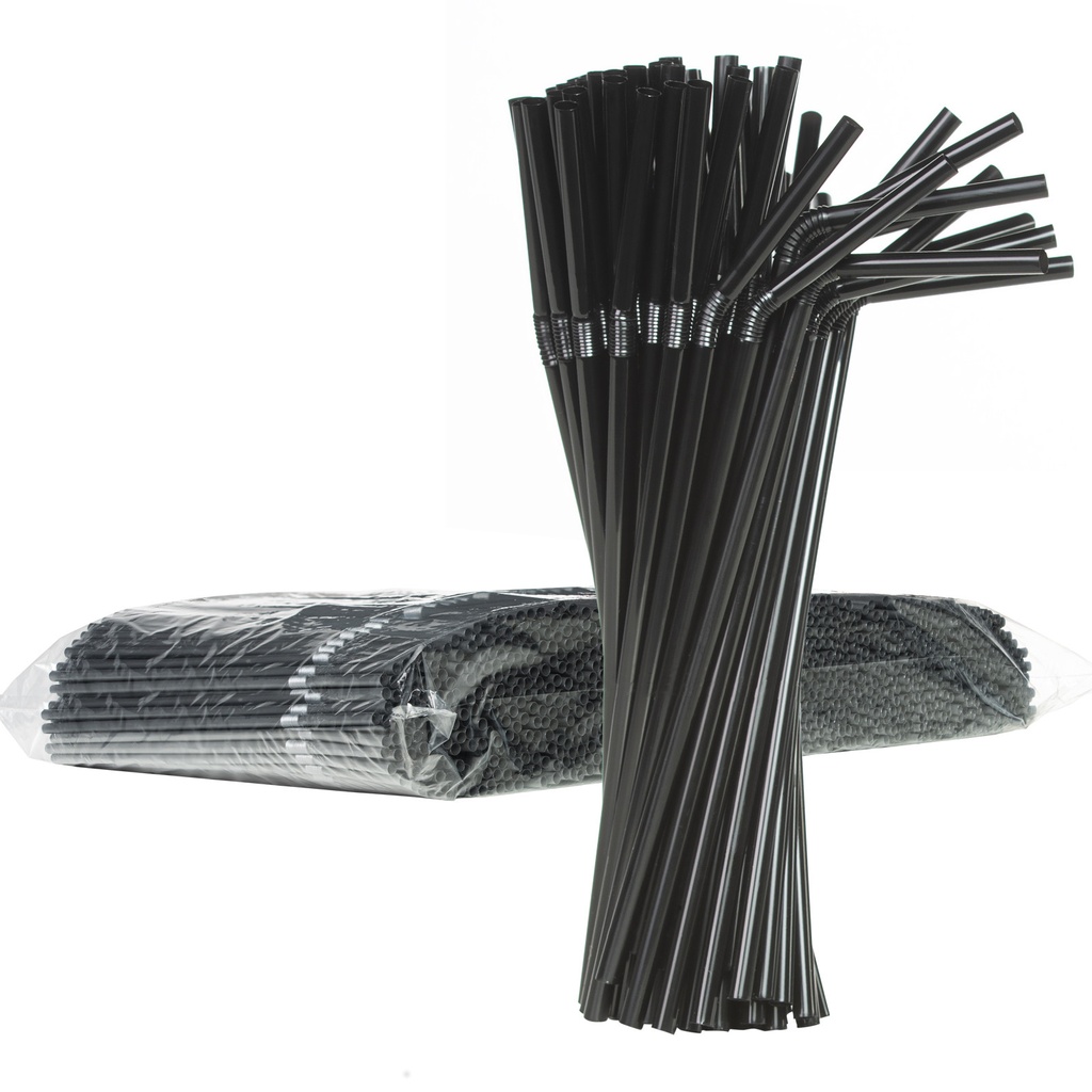 Broken beverage straws 5/210mm - black 250pcs.