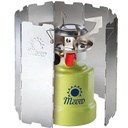 Wind shield for travel stove burner - silver
