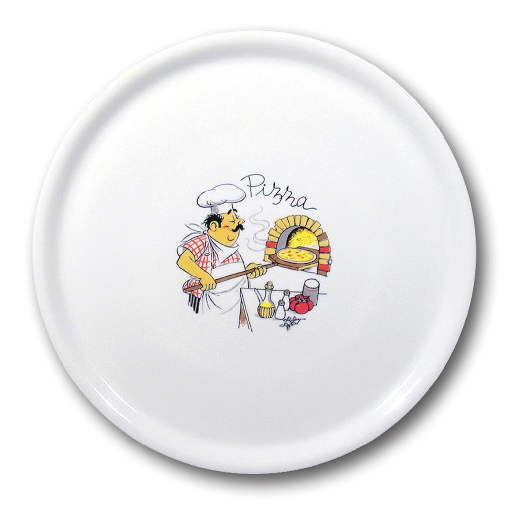 Durable Speciale decorated porcelain pizza plate 330mm - set of 6pcs.