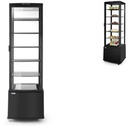 Konditerijos gaminių vitrina ant ratukų 5 lentynos 280L LED - juoda