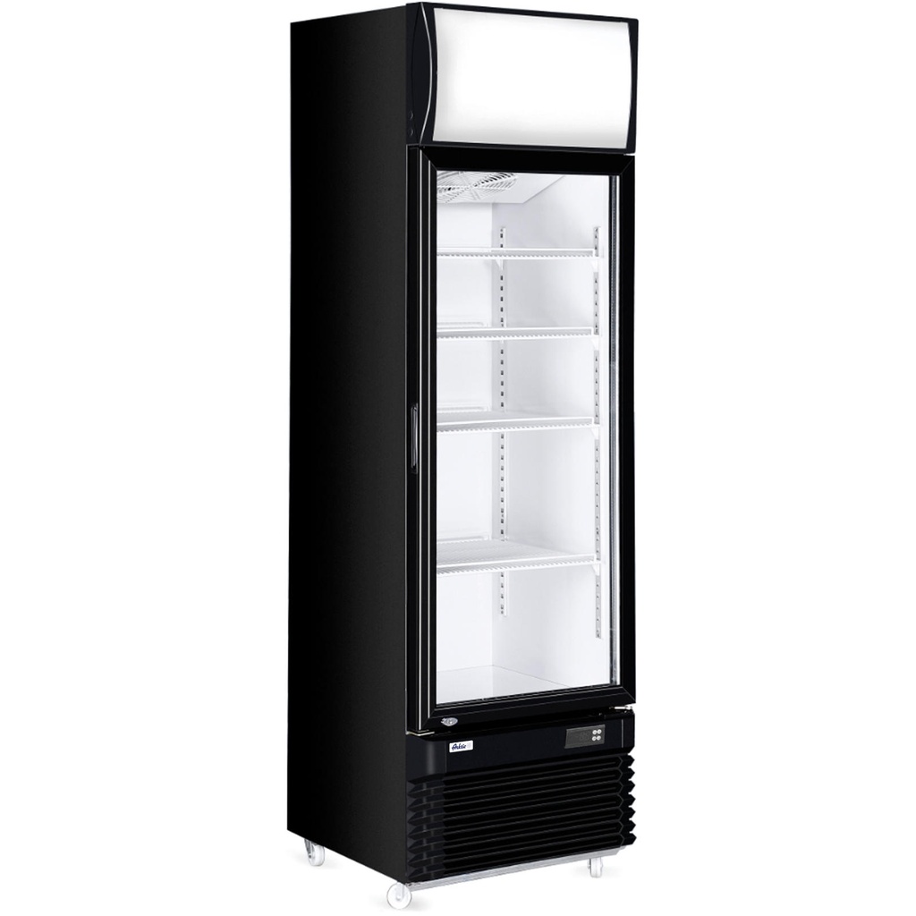 Display cabinet refrigerator with illuminated advertising panel 360L
