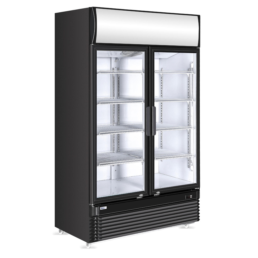 Display cabinet refrigerator with illuminated advertising panel 750L