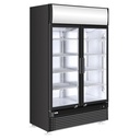 Display cabinet refrigerator with illuminated advertising panel 750L
