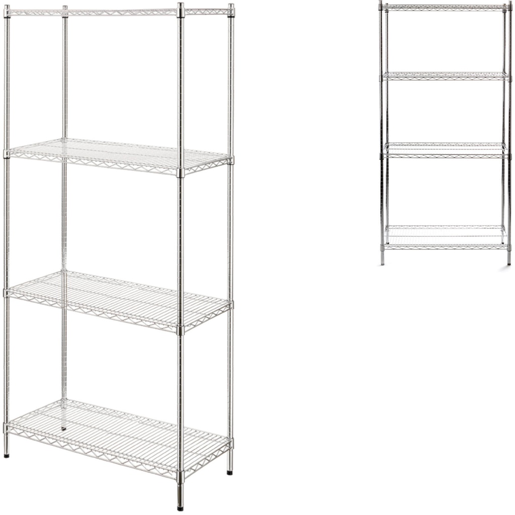 Storage rack for pantry folding openwork 4 shelves x 125kg