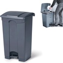 Waste garbage can with pedal 68L