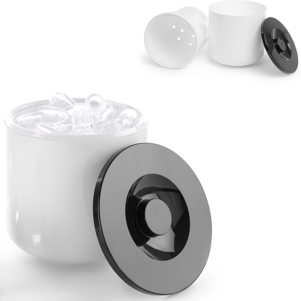 White ice container with black lid 5L