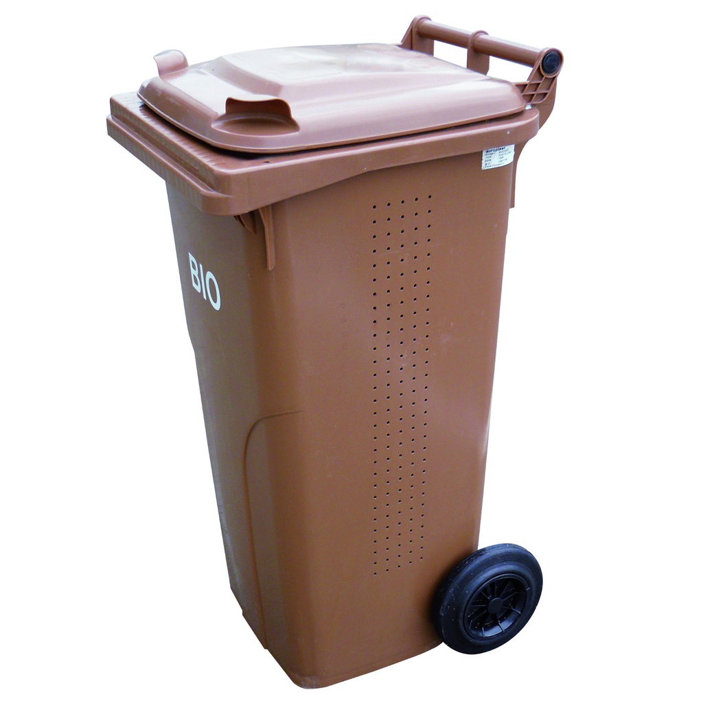 BIO waste garbage can with double bottom brown 240L BIO + RUSH garbage can