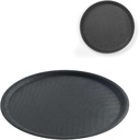 Non-slip round waiter's tray diameter 46cm - black