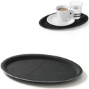 Non-slip waiter's tray oval 21x29cm - black